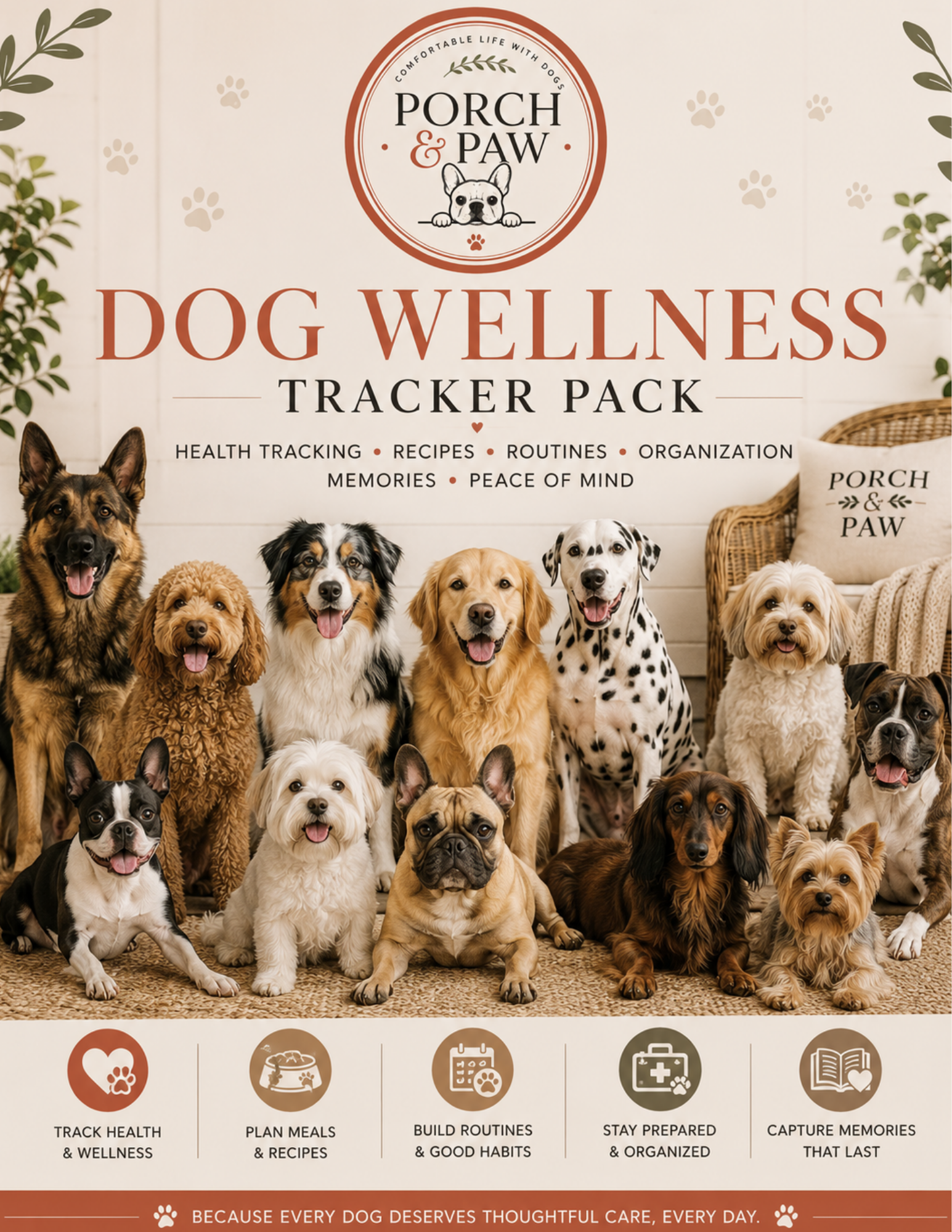 Porch & Paw Dog Wellness Tracker Pack
